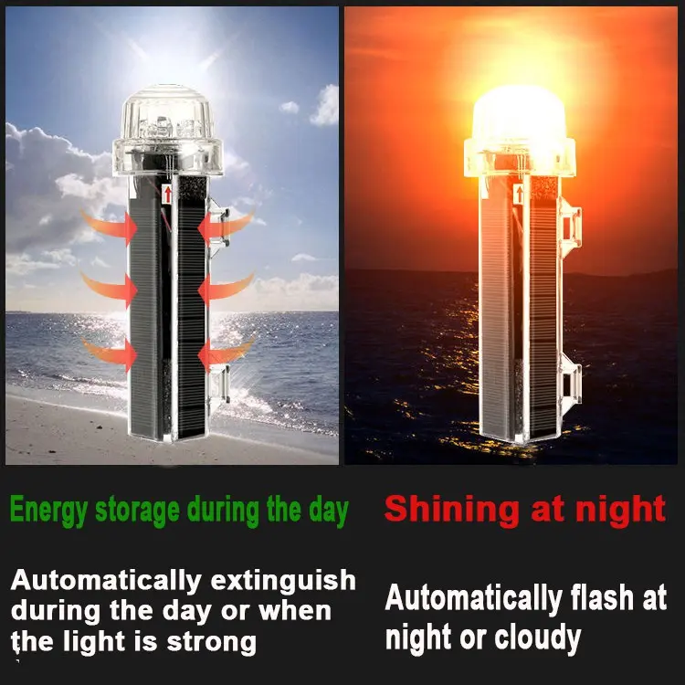 Đèn tín hiệu đánh dấu năng lượng mặt trời, đèn tín hiệu hàng hải, đèn phao, chống nước, đèn hải đăng lưới, biển tín hiệu, đèn điều hướng, cho thuyền, đèn điều hướng tín hiệu nhấp nháy 2