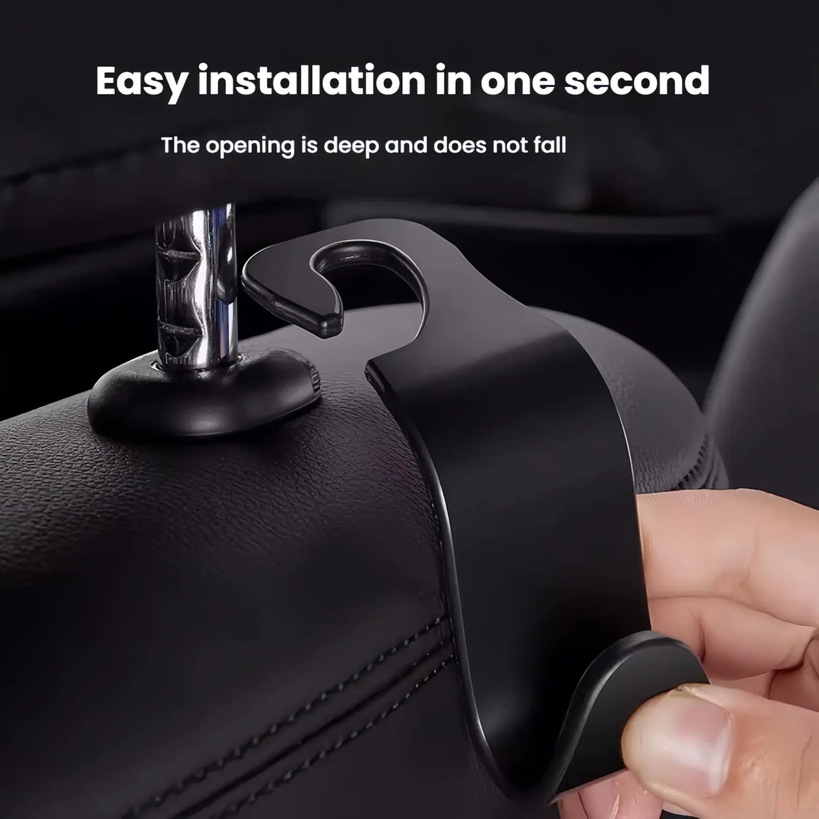 Car Seat Back Hook, 4 Counts Car Seat Back Hanger, Universal Car Interior Accessories for Car Stowing & Tidying