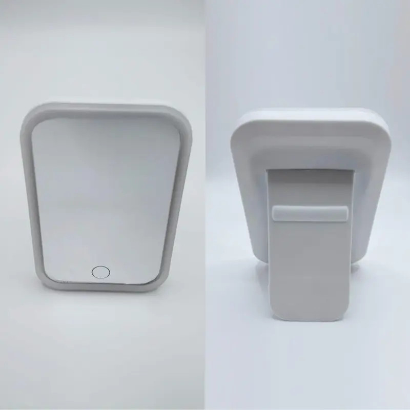 Portable Square Mirror with Led Light, Self Standing Makeup Mirror, Desktop Mirror, Room Mirror for Home, Modern Makeup Mirror, Vanity Mirror, Durable 2