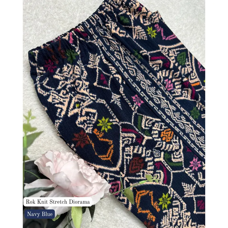 Rok Panjang Span Knit Stretch Diorama Motif Songket Bali Bawahan Kebaya 8