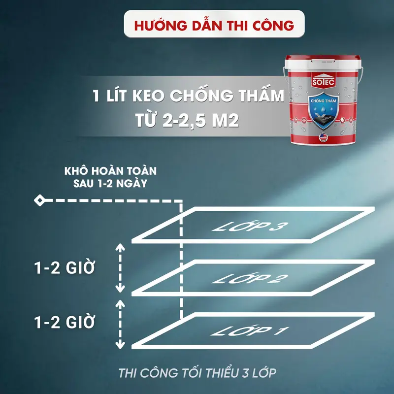 Keo Trong Suốt SOTEC - POXY (5 Lít/Kg) Chống Thấm Sàn Nhà Vệ Sinh, Sàn Nhà Tắm, Gạch Men, Gạch Đỏ, Bề Mặt Gỗ, Sành Sứ, Đá Tự Nhiên. 2