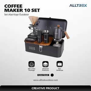 ALLTREK Coffee Maker 10 Set Outdoor Hand Brew Metal Box