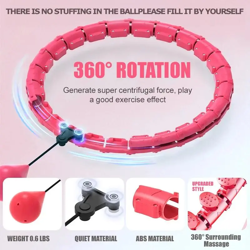 Smart Adjustable Fitness Hoop, Portable Detachable Hula Hoop with Comfortable Handle, Fitness Equipment for Home Gym Workout, Calisthenics Tools 2