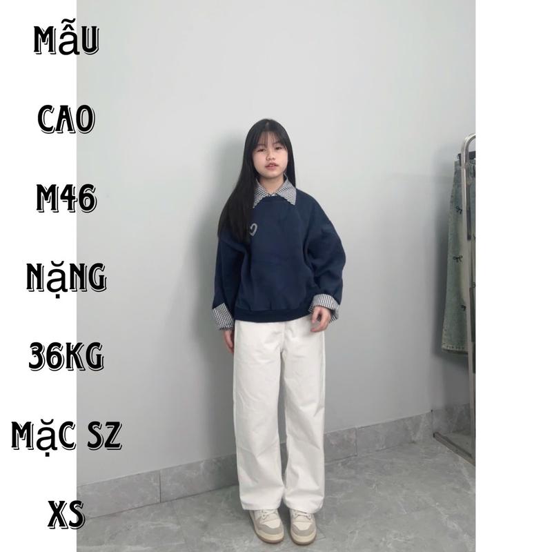 (SUÔNG NẤM LÙN) QUẦN JEANS NỮ ỐNG SUÔNG BẢN NẤM LÙN MÀU TRẮNG TRƠN (GẤU CAO) quansuong namlun Pants