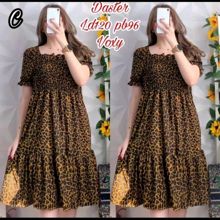 baju daster wanita macan dress leopard mama cetar jumbo harga murah promo Rempel Tebal Pendek Motif 7