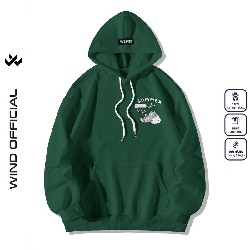 Product Introduction of Áo hoodie unisex form rộng WIND Cat Sleep hoodie nút bấm thời trang nam nữ nỉ bông oversize Women Top 13
