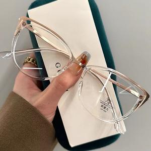 Cat Eye Graded Eyeglasses For Woman Myopia Nearsighted Glasses Anti Blue Light Replaceable Lens Eyewear