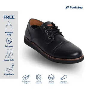 Sepatu Cowok Footstep Legacy Pedro Formal Shoes Black Pria Pantofel Kerja Fantofel