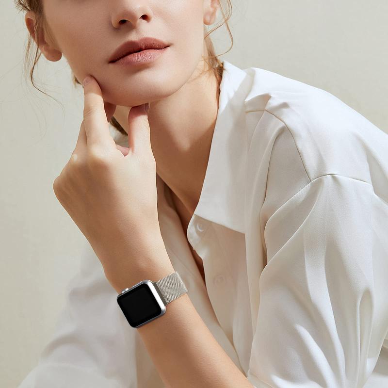 Magnetic Closure Watch Band (Band Only), 1 Count Durable Metal Watch Band for Women & Men, Smart Watch Accessories Compatible with iWatch Series 7 8 6 5 4 3 2 1/Ultra/SE 5