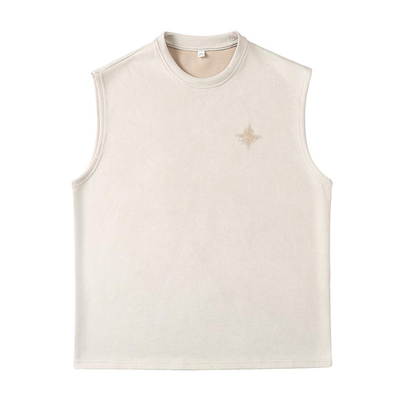 Lotin Suede Thin Sports Vest Men's 2024 Summer New Sleeveless T-shirt American Letter Printed Casual Waistcoat 8