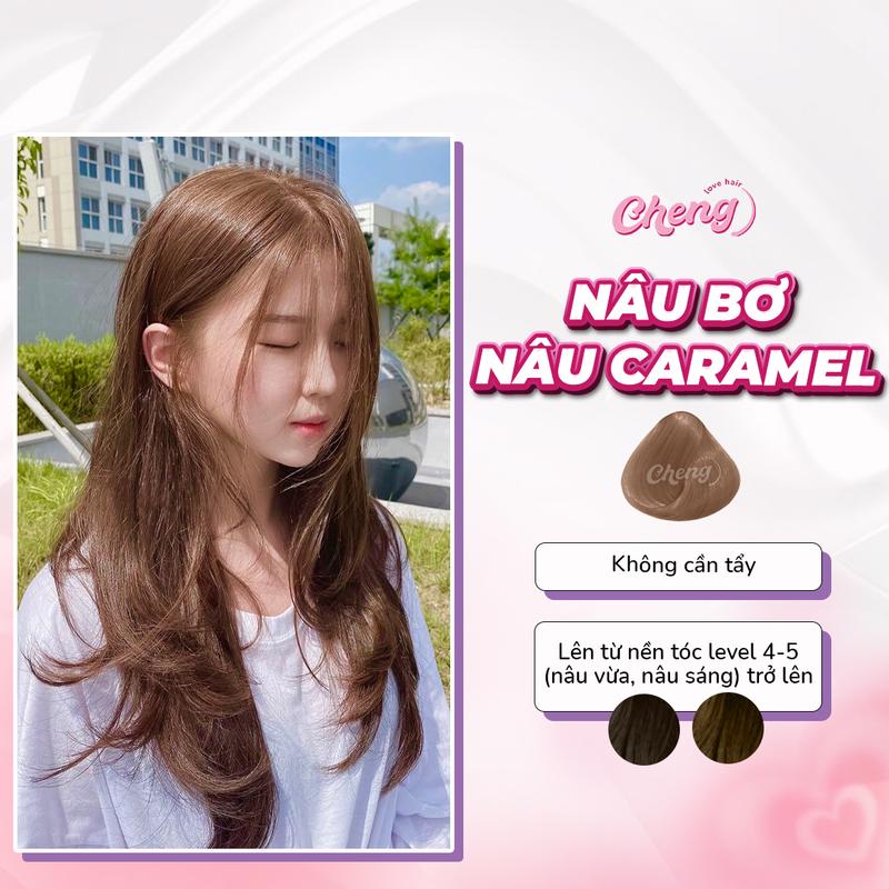 Thuốc Nhuộm Tóc Màu NÂU CARAMEL - NÂU BƠ Không Tẩy | Chenglovehair Chenglovehairs