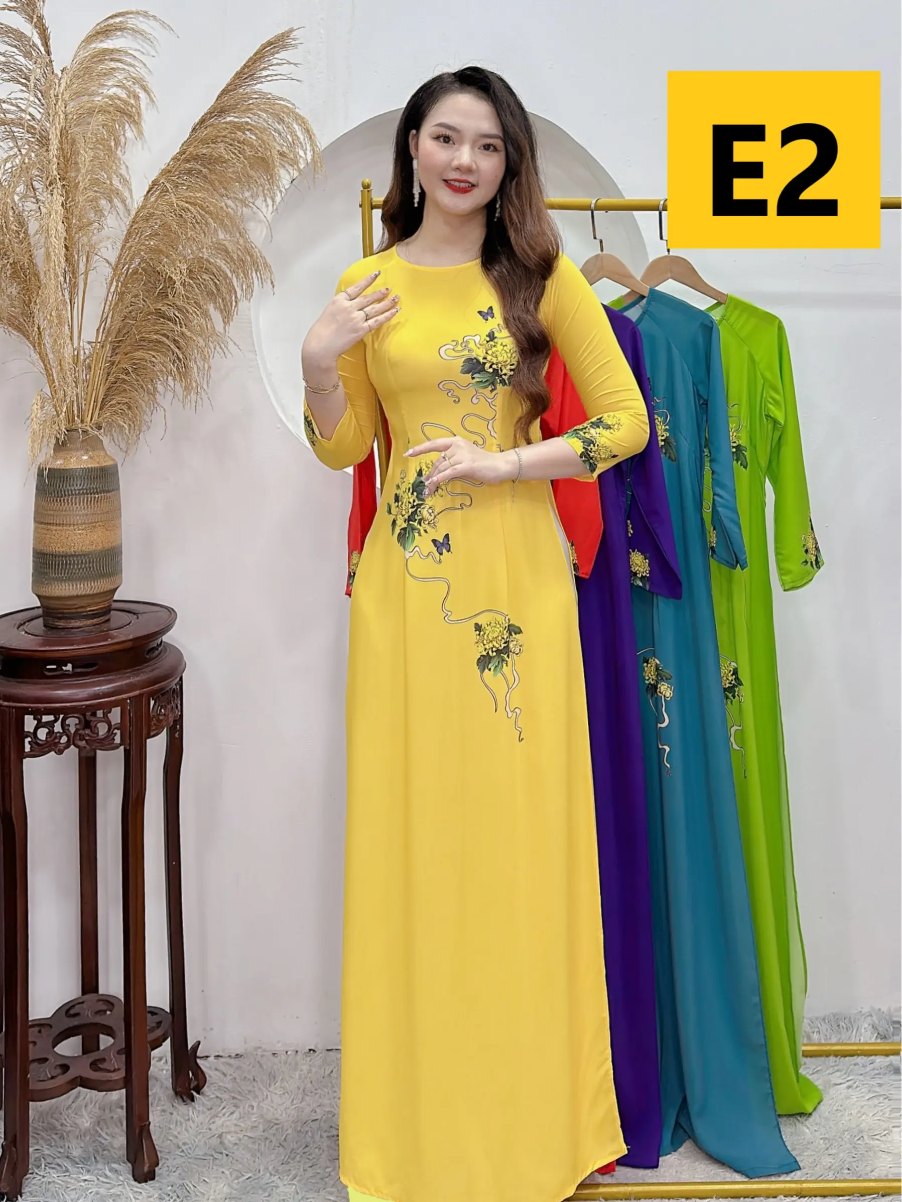 Bộ Áo Dài Lụa Nhật, in 3D,  không nhăn, mềm mịn, thoáng mát, vừa tôn dáng vừa mang lại cảm giác thoải mái cho chị em Dress