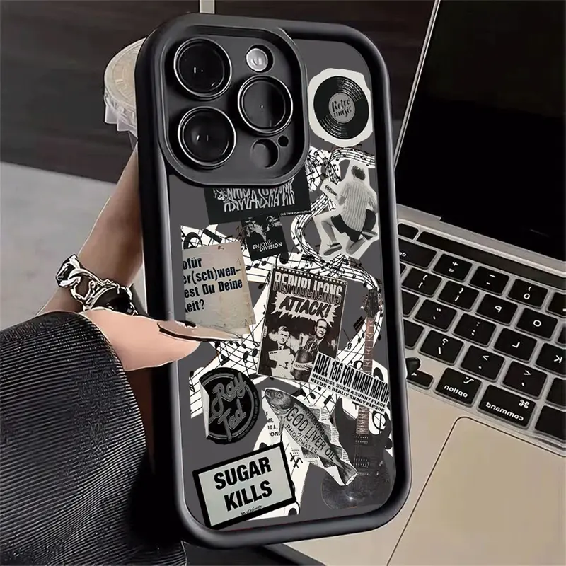 Casing Untuk hp Infinix Hot 50 Pro Plus Hot 50i Smart 9 Note 40 Pro GT 20 Pro Smart 8 Pro Hot 40 Pro Smart 8 5 6 7 Note 30 Hot 40i 30i 20S Note 12 Hot 12 11 9 10 Play SPARK 20C GO 2024 Cool Music Band illustration Soft Case 8