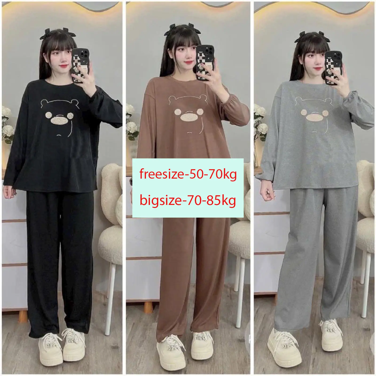 Bộ bầu - Bộ sau sinh - mặc nhà ( Gân Mặt Gấu Xù ) chất liệu Gân Tăm Lụa - mềm - mịn