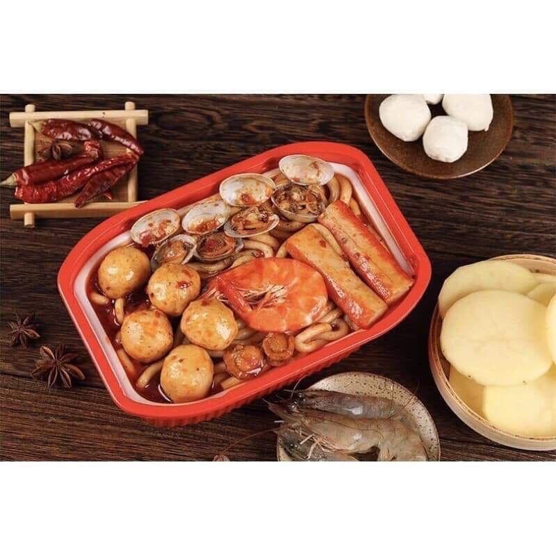 ( Tặng 1xúc xích ) 1 Lẩu tự sôi Trung bò miếng/dạ bò /cá viên/xúc xích 3