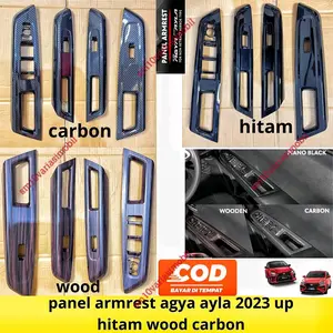 panel armrest power window agya ayla 2023 2024 2025 hitam wood carbon