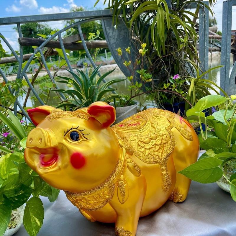 Heo size khủng to quay bông ( dài 60 x rộng 25 x cao 38) ống heo tiết kiệm ( heo đất bỏ ống đựng tiền ) Ống Tiết Kiệm Đồng