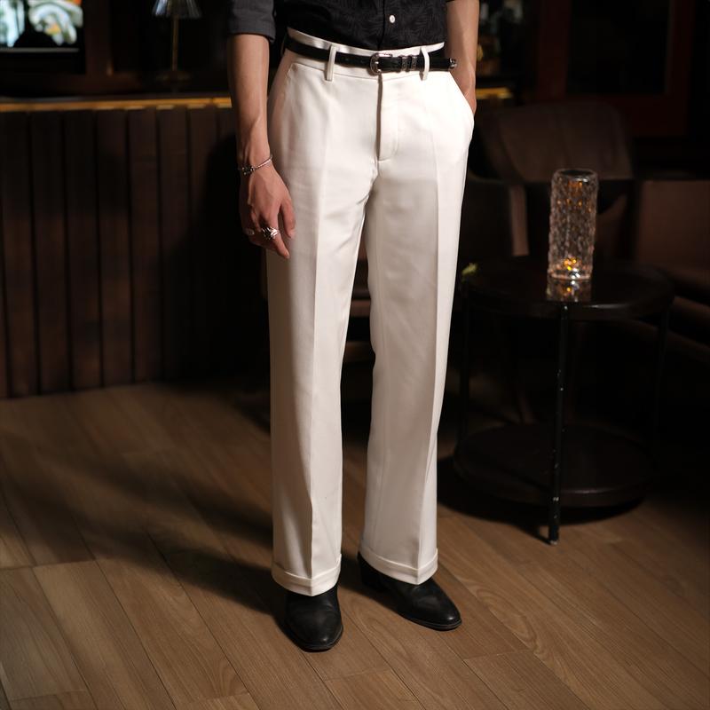 Quần Ống Rộng Trắng Addikt White Wideleg Cocktail CoQuần Ống Rộng Trắng Addikt White Wideleg (Cocktail Collection) - Quần dài ống rộng nam màu trắng, quần âu ống rộng, quần trouser nam, Widefit Trousers Menswearllection Widefit Trousers