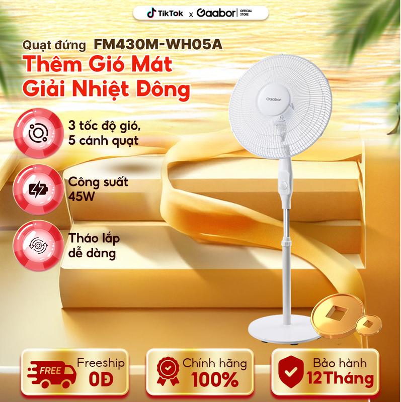Quạt đứng gia đình Gaabor FM430M-WH05A công suất 45W 5 cánh xoay tự động tuần hoàn với 3 chế độ gió tùy chỉnh Quạt Fan QuạT quạt cắm điện