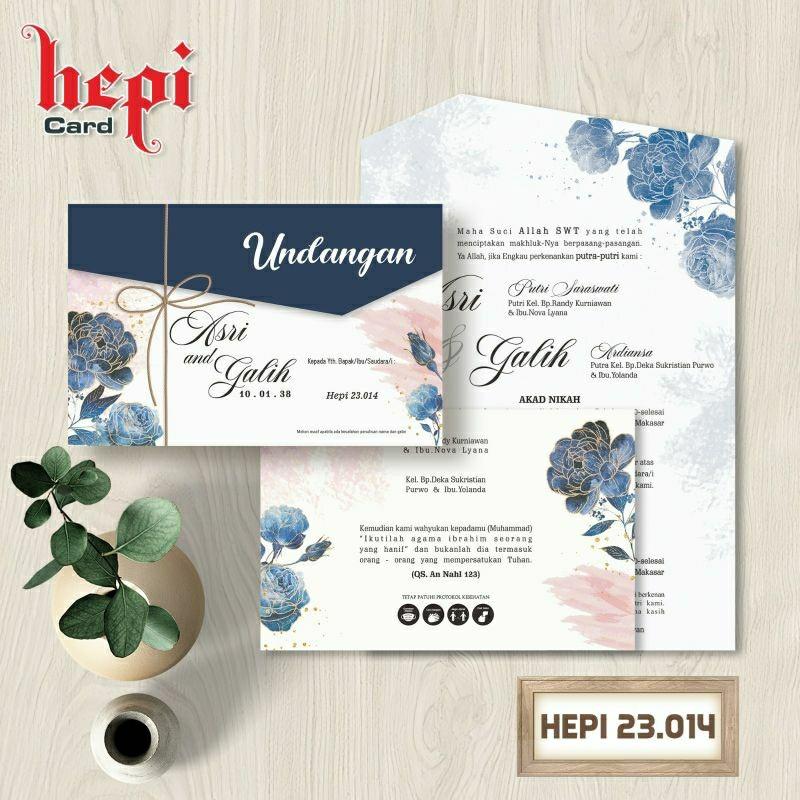 Undangan Pernikahan HEPI 014 Elegan Modern Paket Lengkap 100 PCS Gratis Label & Plastik - JanjiKita | Default