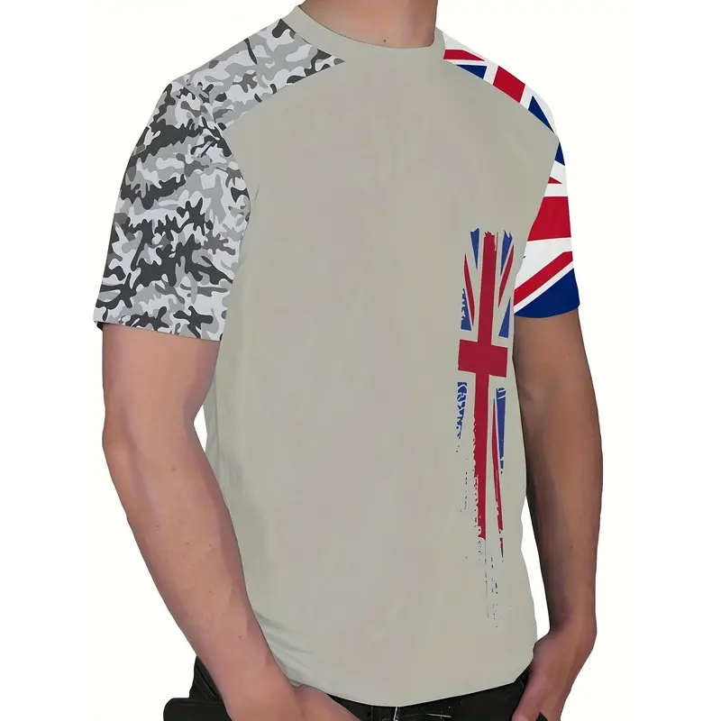 [Graphic Printed Fashion Tshirt] Men's Fashion Casual Round Neck 3D Graphic Printed T-shirt 4