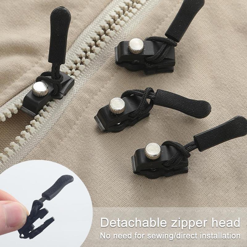 Product Introduction of 2/6/10 Pieces Zipper Repair Kit Universal Instant Zipper Repair Replacement Zipper Sliding Teeth Rescue Zipper Head For 3 Sizes 14