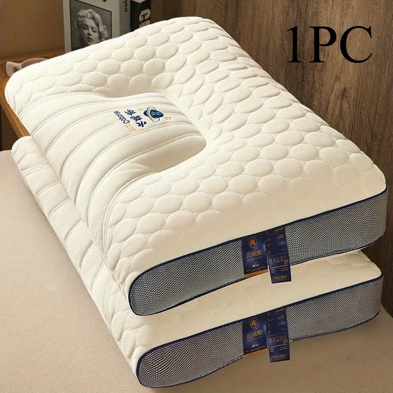 1pc high rebound sleeping with high filling and strong rebound, fits the neck and shoulders perfectly, soft, light and breathable, helps sleep, supports the head and neck  cube   sleeping wheat  Ergonomic Comfort Neck skosfragen  pillow flat  head  pillow