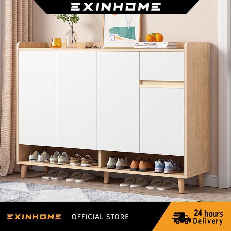 EXH EXINHOME Shoe Cabinet Wood Shoe Rack Wood Shoe Organize Home ...