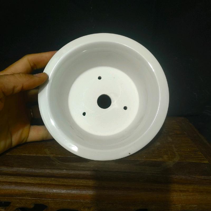 Chậu tròn miệng loe; hoạ tiết rồng và phong cảnh 5