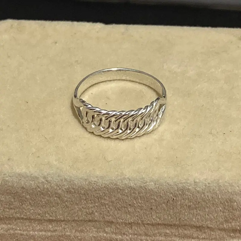 Cincin rantai dewasa bisa custom size perak murni 0