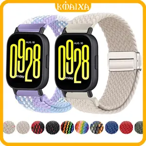 Quick Release Strap for Redmi Watch 5 Active / Lite ,22mm / 20mm Nylon Magnetic Buckle Strap Band Tali Jam Tangan Smartwatch for Samsung Glaxy Watch FE 7 6 5 4 /Huawei Watch GT 5 2 3 4 /Aolon /Garmin/Amazfit GTS GTR / Itel 011 / Xiaomi Watch