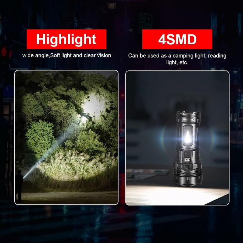 LED Multi-functional Strong Flashlight, Rechargeable Ultra-bright Portable Design Outdoor Zoom Long-range Spotlight, Emergency Camping Light 7