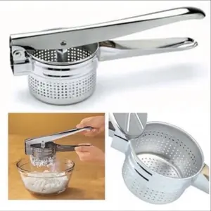 ￼Alat press kentang stainless TEBAL / penghancur penghalus pelumat kentang / peras press serbaguna kentang ubi santan cendol abon / perasan kentang / alat buat perkedel STAINLESS Gagang