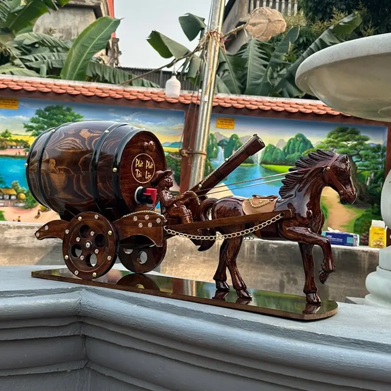 Ngựa đơn kéo bình , ngựa đơn kéo chai kích thước dài 68cm rộng 22cm cao 38cm quà tặng tân gia,decor trang trí nhà cửa