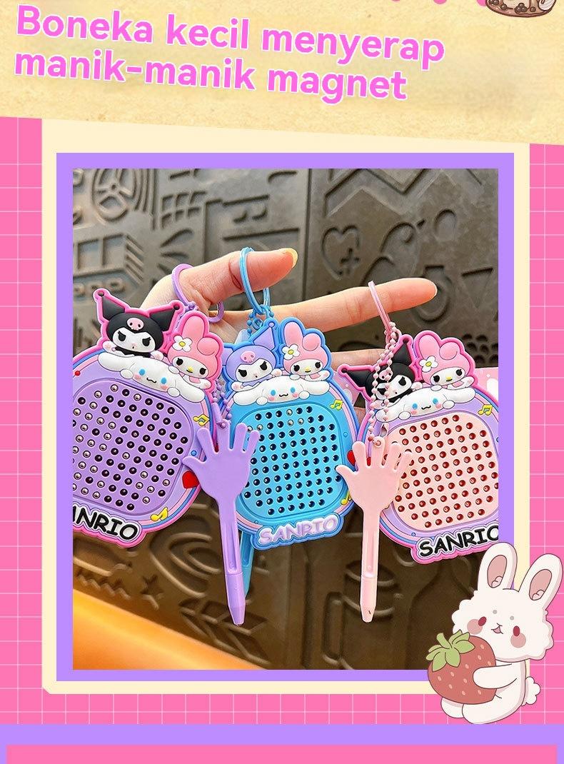 Mainan edukatif anak / papan gambar bola baja magnetik / gantungan kunci kartun / alat penghilang stres