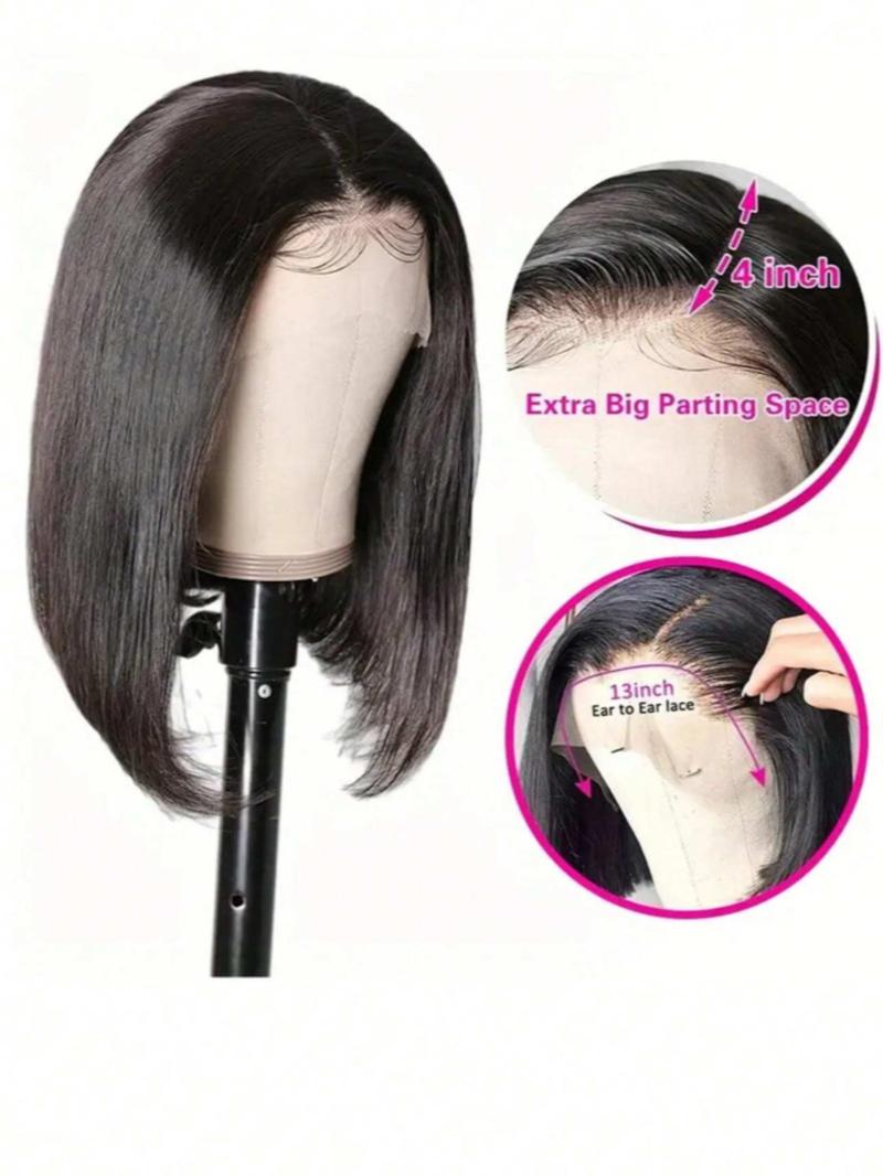 Product Introduction of 13*4 Lace Front Straight Bob Wig, Natural Looking Pre Plucked Hairline Wig, Human Hair Bob Wigs for Women 5