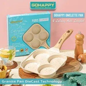 [FLASH SALE]OMELETTE PAN PARIS Gohappy GH-C54 Panci cetakan kue telur 4 in 1 aluminium multifungsi omelet  kitchenware  teflon Wajan