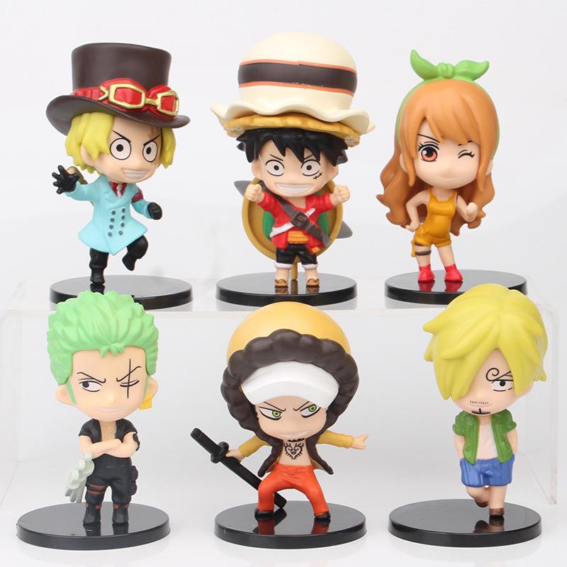 One Piece Pvc Figurine Set 10 11cm 6 Piece Collection Sabo Luffy Sanji Zoro Nami 2