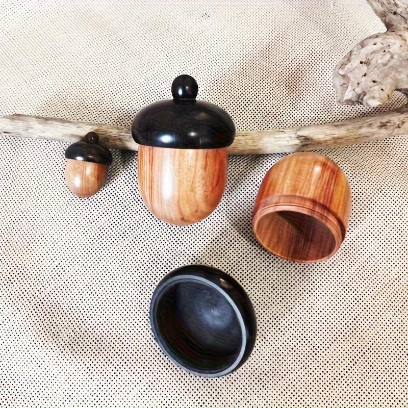 Random Color Wooden Acorn Shaped Ornament, 1 Count Creative DIY Pendant, Keychain Car Hanging Pendant for Jewelry, Votive Bottle 4