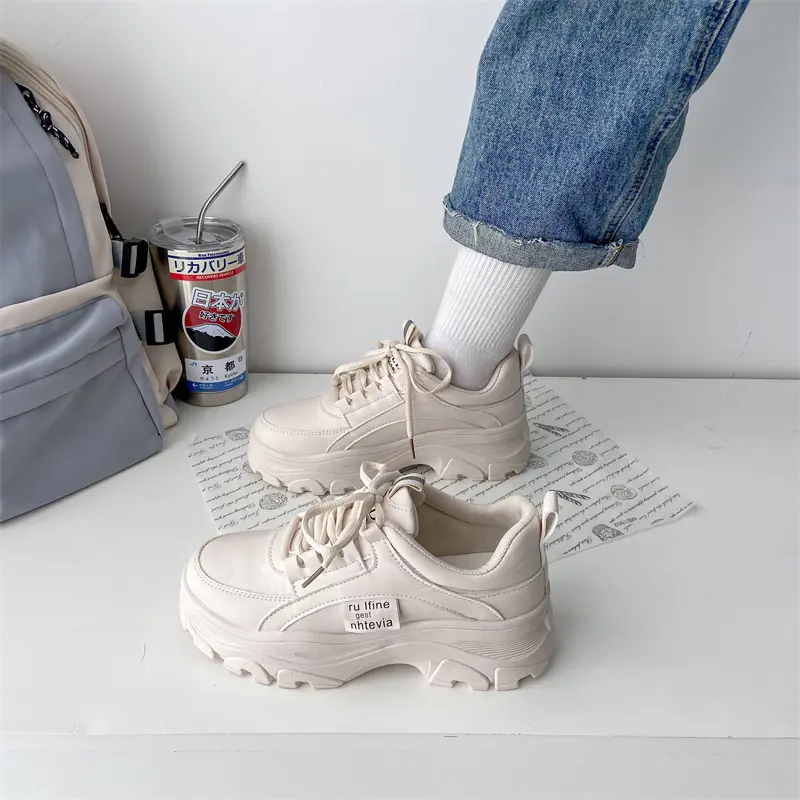Sepatu Sneakers Wanita "ALEXA" Coffee And Cream SW-323 Karet Olahraga Casual Shoes Sport Kasual Cewek Cewek 1