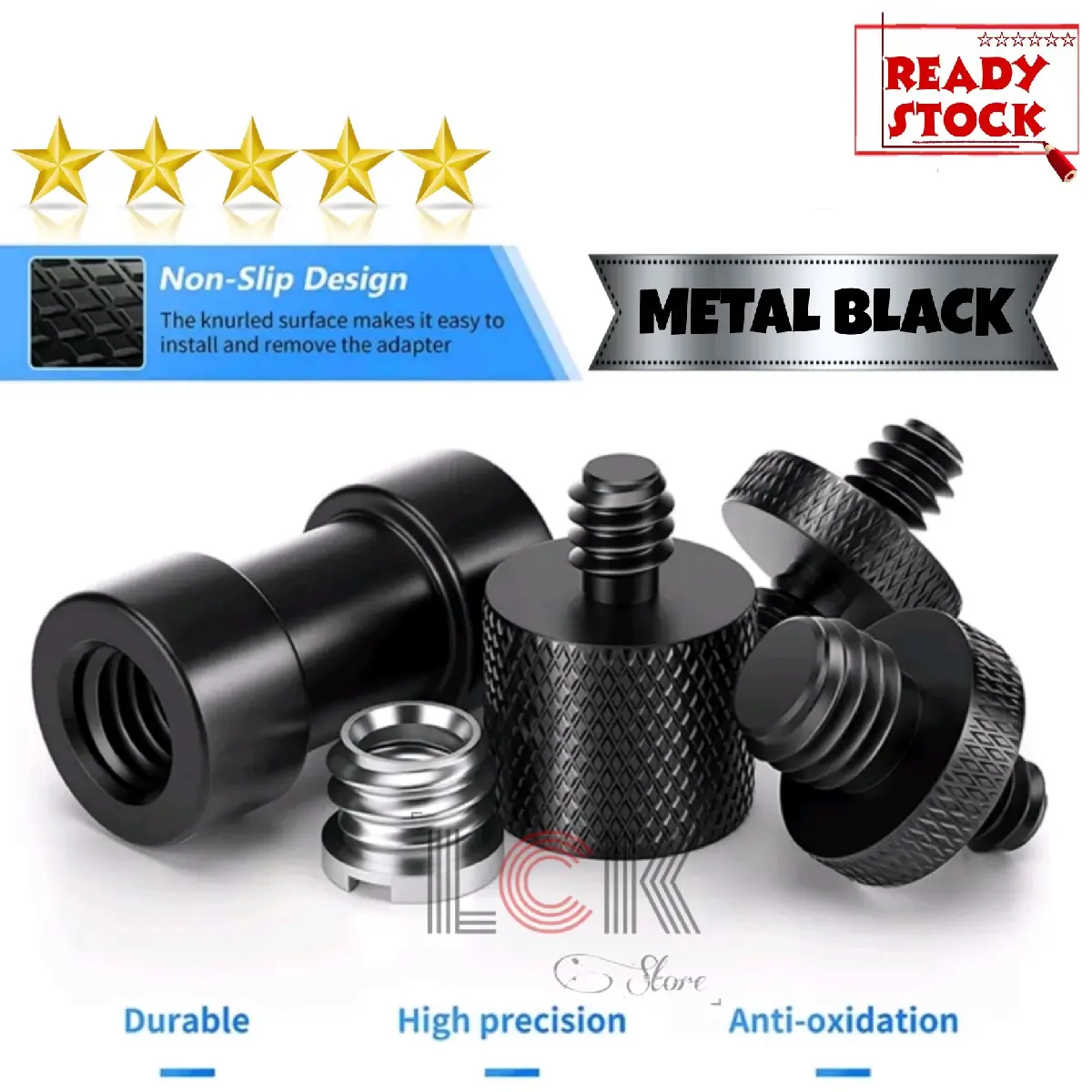 sekrup adapter converter logam stand mic stand kamera tripod flash ...
