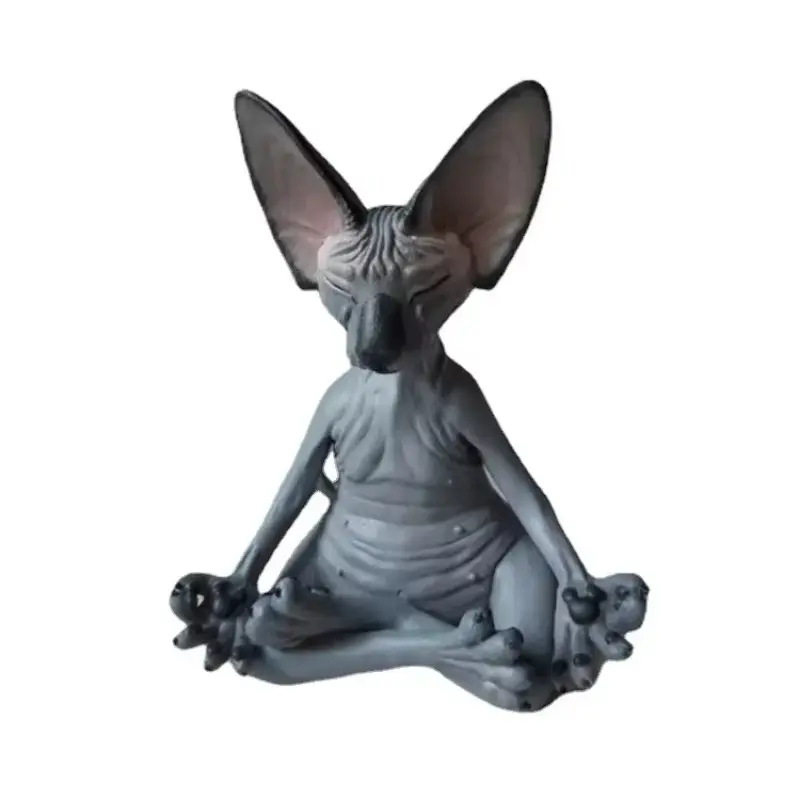 Tượng Nhỏ Mèo Phật Sphynx, Thiết Kế Kỳ Lạ Thích Hợp Để Thiền Định, Yoga Và Trang Trí, Tác Phẩm Nghệ Thuật, Thích Hợp Cho Ngoài Trời Và Sân Vườn, Tượng Nhỏ Decor Decor Phòng 7