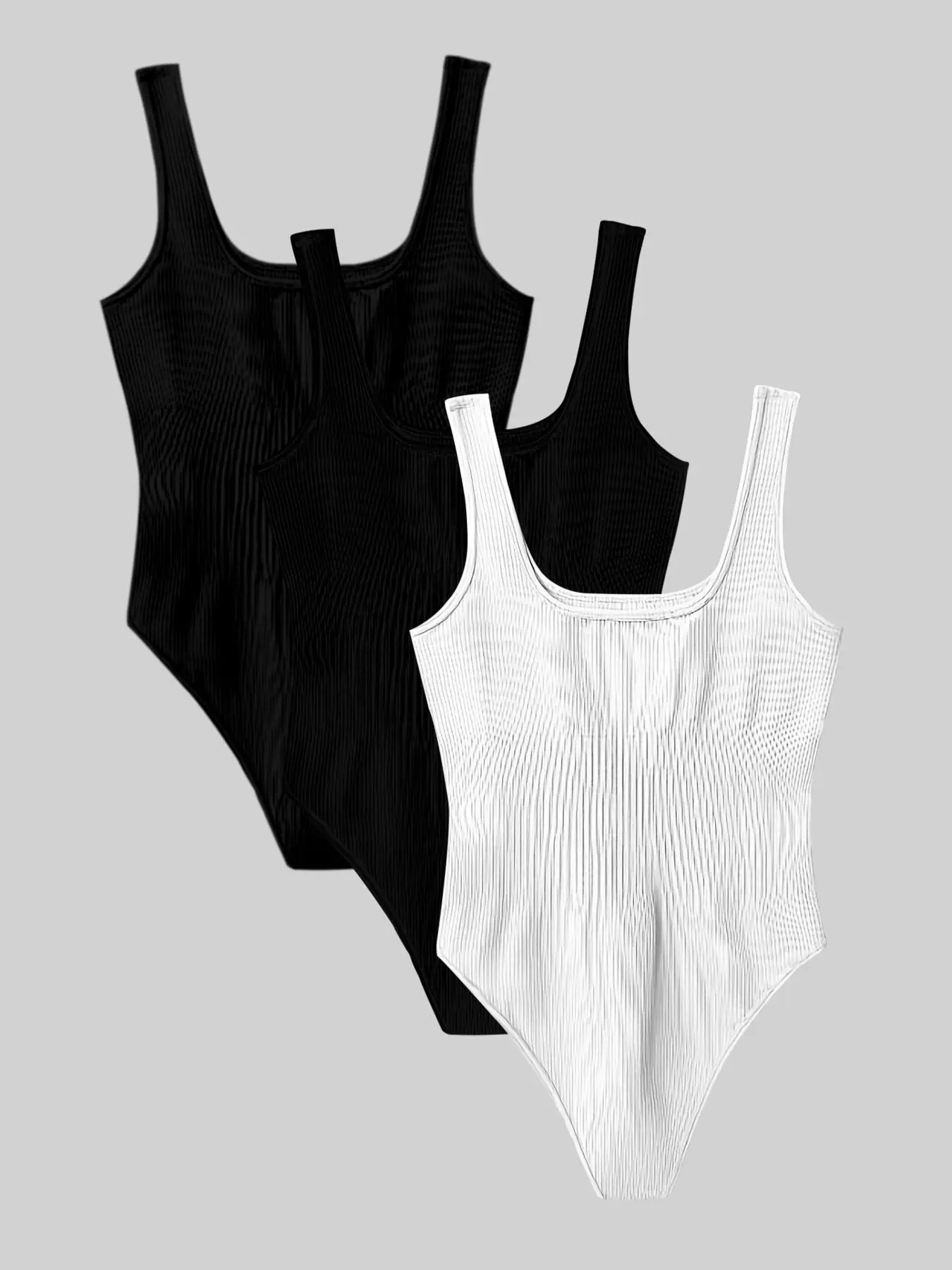 Women's Solid  Square Neck Tank Bodysuit, Casual Sleeveless Bodysuit for Summer, Ladies Clothes for Daily Wear