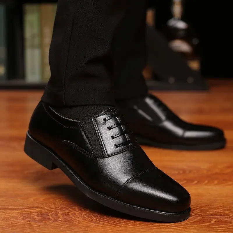 Giày tây đen nam SQ  phong cách lịch lãm đế khâu chắc chắn ( size 38 - 44 Hàng Hộp) Shoes già ytâynam 0