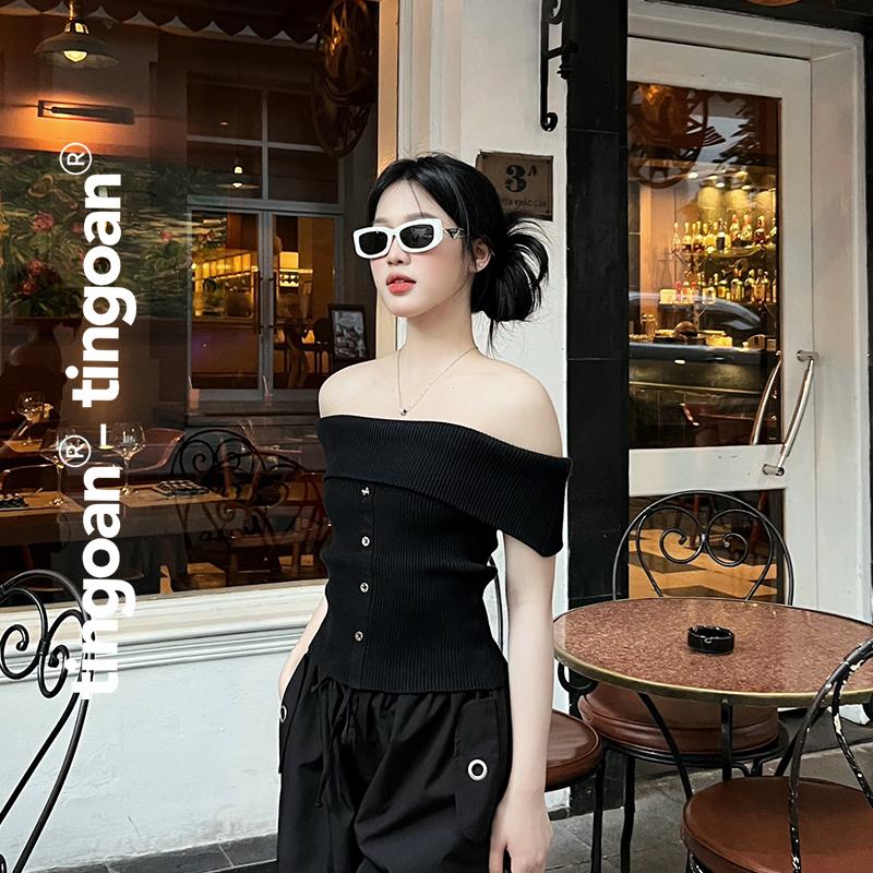 TINGOAN x TIKTOKSHOP - Áo len xù trễ vai ôm ngang vai NINGNING TOP PHIÊN BẢN MỚI NHẤT T6.2024