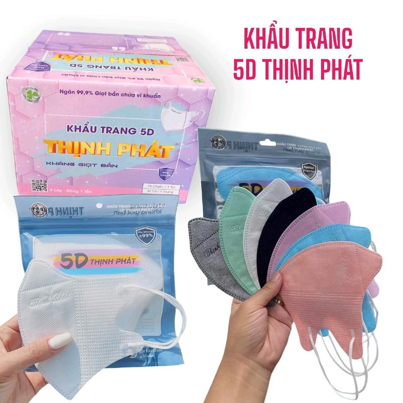 Thùng 100 chiếc Khẩu trang 5D Thịnh Phát 3 lớp kháng khuẩn form ôm Phụ Kiện Accessories Women khautrang dinang face  khẩu 1