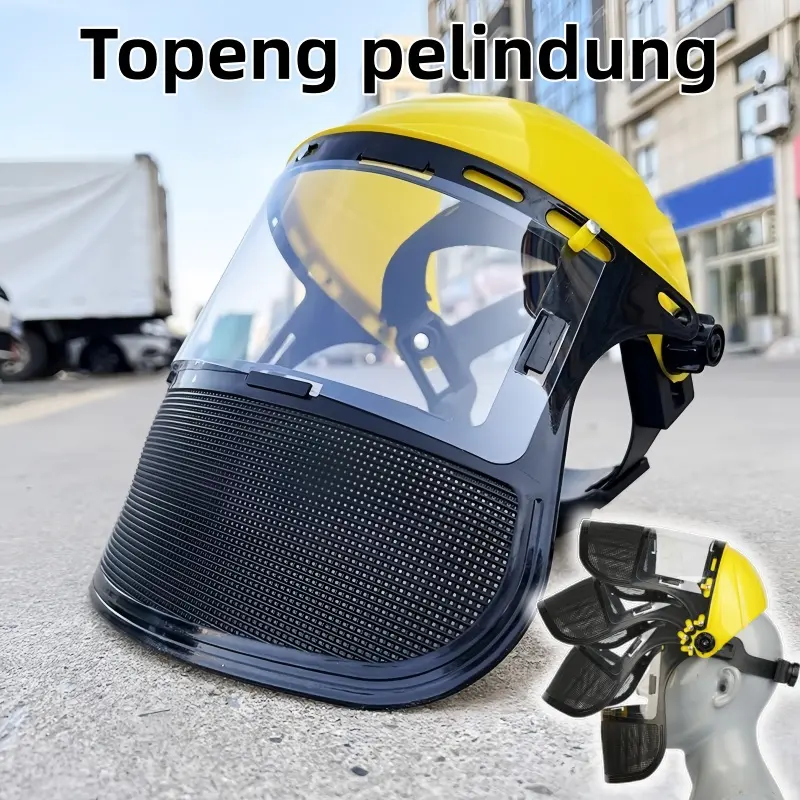 Topeng Helm Mesin Potong / Chainsaw Safety Helmet Face Shield / Face Shield Mesin Pemotong Rumput