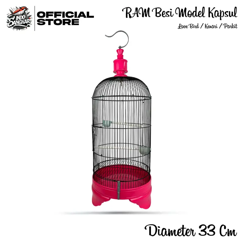 RAM Besi Sangkar Kandang Burung LOVE BIRD/KENARI/PARKIT Diameter 33 Cm | RAM Besi Sangkar LOVE BIRD Tebal 2