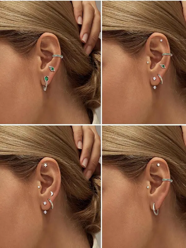 Elegant Mixed Rhinestone Decor Earrings Set, 2024 New Style Fashionable Earrings for Women & Girls, Trendy All-match & Exquisite Jewelry for Birthday Gift 6