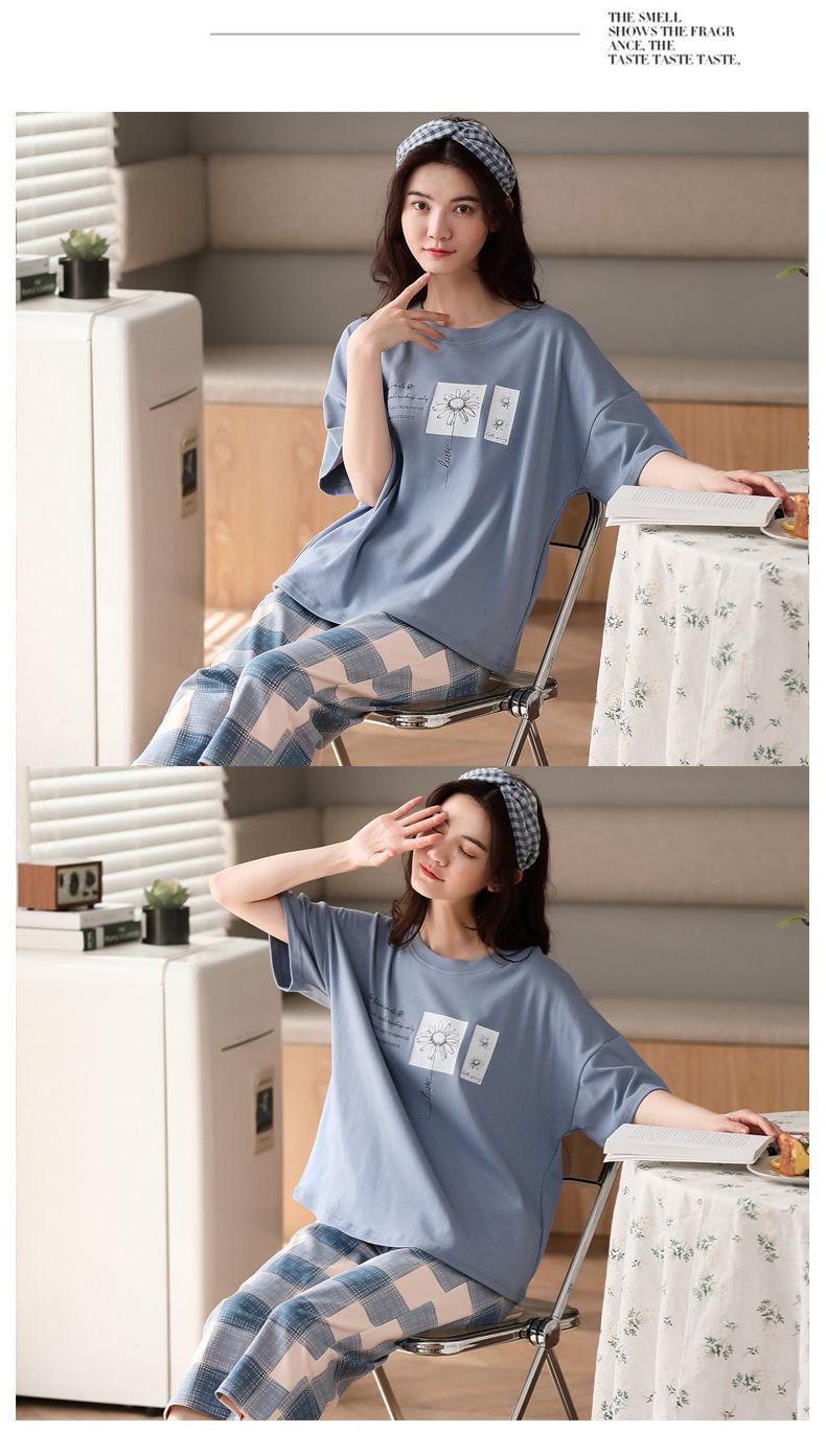 Product Introduction of Đồ Ngủ Cotton, Xương, 5XL, Thích Hợp Cho Bé Gái Béo (100,35kg), Quần ngắn Tay, Dành Cho Nữ, Phong Cách Mùa Xuân Và Mùa Hè, Ngoại Cỡ, Dáng Rộng Vừa Vặn, Hỗ Trợ Mặc Tay 6
